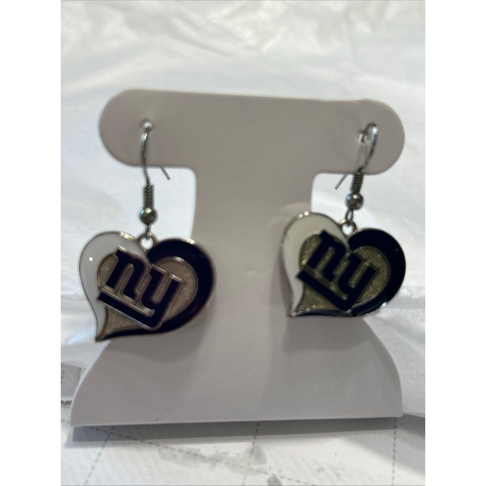 Aminco Silver Tone and Blue Heart Earrings